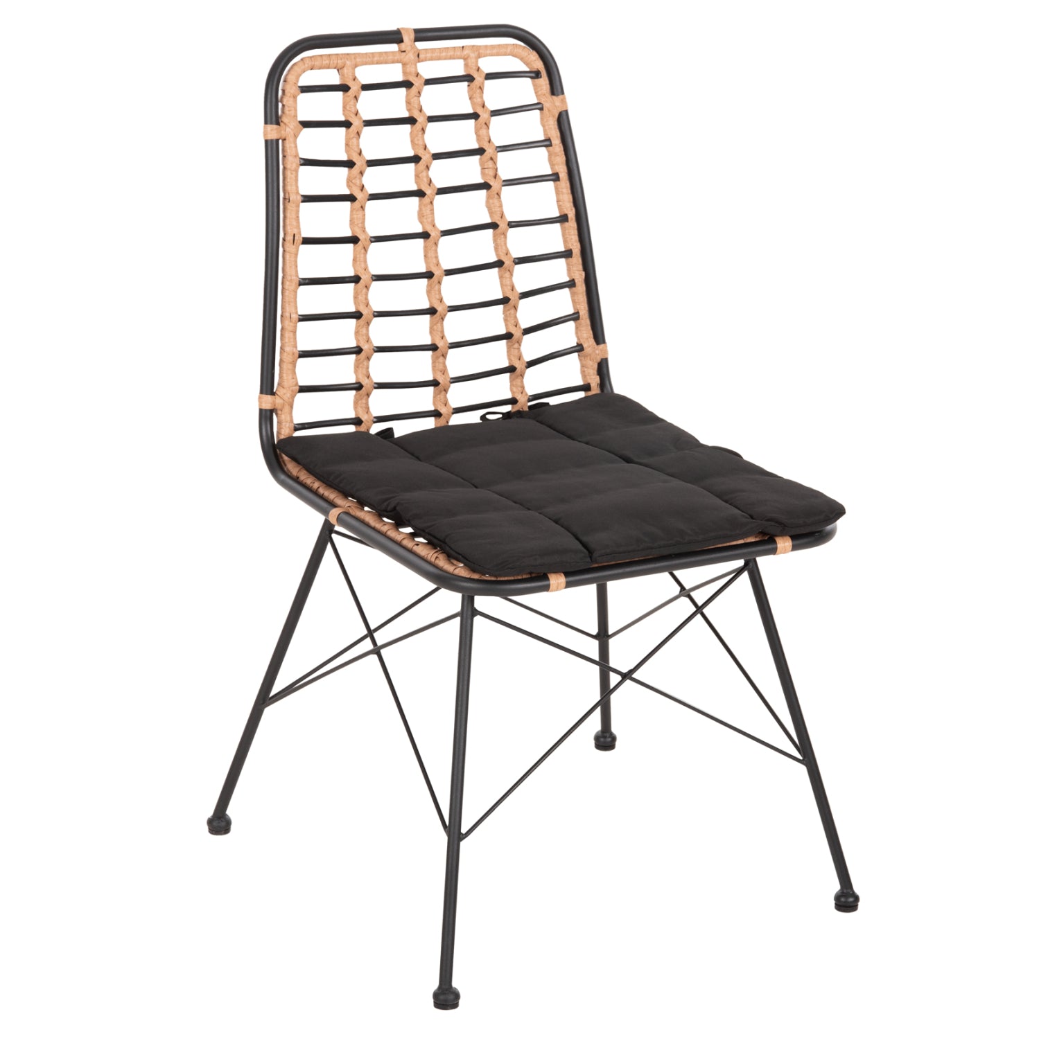 ΚΑΡΕΚΛΑ ΜΕΤΑΛΛΙΚΗ ALLEGRA HM5691.11 WICKER ΜΠΕΖ-ΜΑΥΡΟ 51x54x84Υεκ. - Pakobazaar