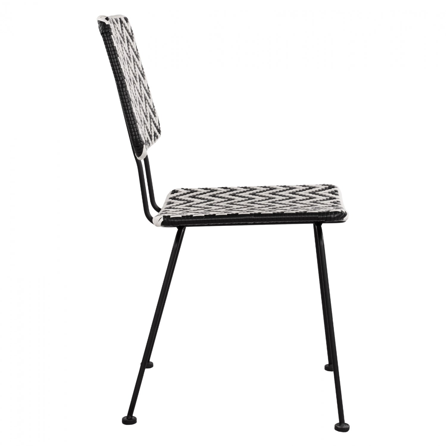 ΚΑΡΕΚΛΑ ΜΕΤΑΛΛΙΚΗ ALLEGRA HM5693 ΜΕ WICKER ΜΑΥΡΟ-ΛΕΥΚΟ 46x56x88Υ εκ. - Pakobazaar