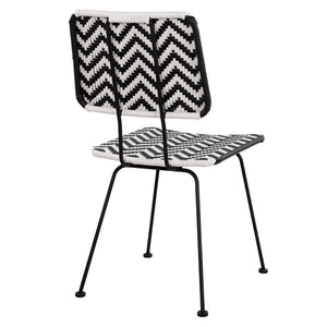 ΚΑΡΕΚΛΑ ΜΕΤΑΛΛΙΚΗ ALLEGRA HM5693 ΜΕ WICKER ΜΑΥΡΟ-ΛΕΥΚΟ 46x56x88Υ εκ. - Pakobazaar