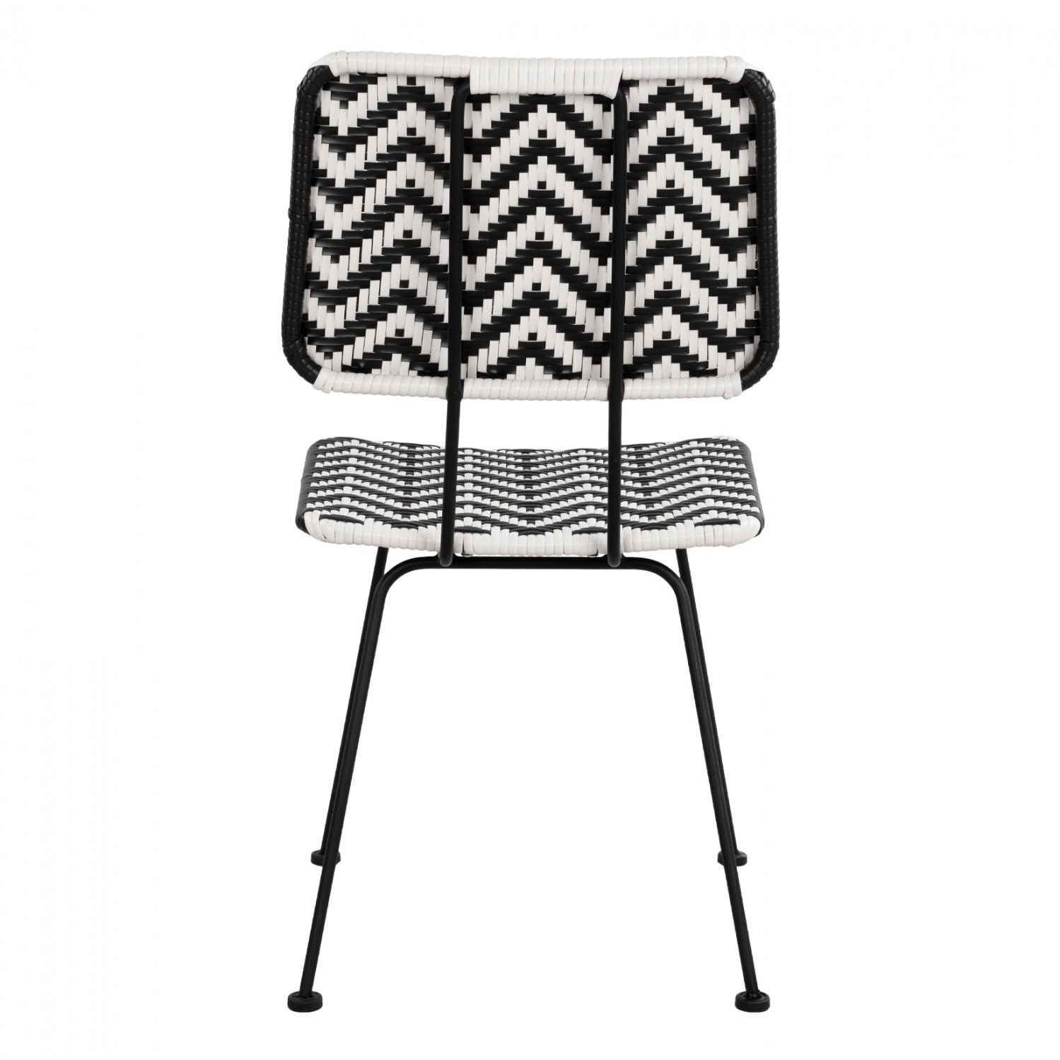 ΚΑΡΕΚΛΑ ΜΕΤΑΛΛΙΚΗ ALLEGRA HM5693 ΜΕ WICKER ΜΑΥΡΟ-ΛΕΥΚΟ 46x56x88Υ εκ. - Pakobazaar