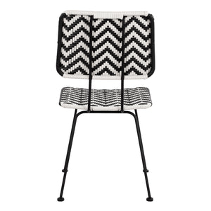 ΚΑΡΕΚΛΑ ΜΕΤΑΛΛΙΚΗ ALLEGRA HM5693 ΜΕ WICKER ΜΑΥΡΟ-ΛΕΥΚΟ 46x56x88Υ εκ. - Pakobazaar
