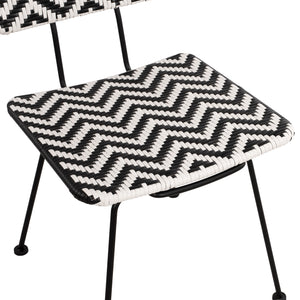 ΚΑΡΕΚΛΑ ΜΕΤΑΛΛΙΚΗ ALLEGRA HM5693 ΜΕ WICKER ΜΑΥΡΟ-ΛΕΥΚΟ 46x56x88Υ εκ. - Pakobazaar