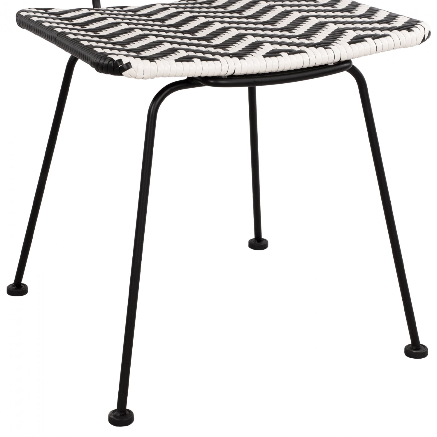 ΚΑΡΕΚΛΑ ΜΕΤΑΛΛΙΚΗ ALLEGRA HM5693 ΜΕ WICKER ΜΑΥΡΟ-ΛΕΥΚΟ 46x56x88Υ εκ. - Pakobazaar