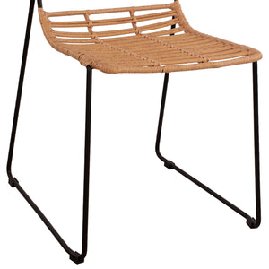 ΚΑΡΕΚΛΑ ΜΕΤΑΛΛΙΚΗ ALLEGRA HM5694 ΜΕ WICKER ΜΠΕΖ 51x54x83Υ εκ. - Pakobazaar
