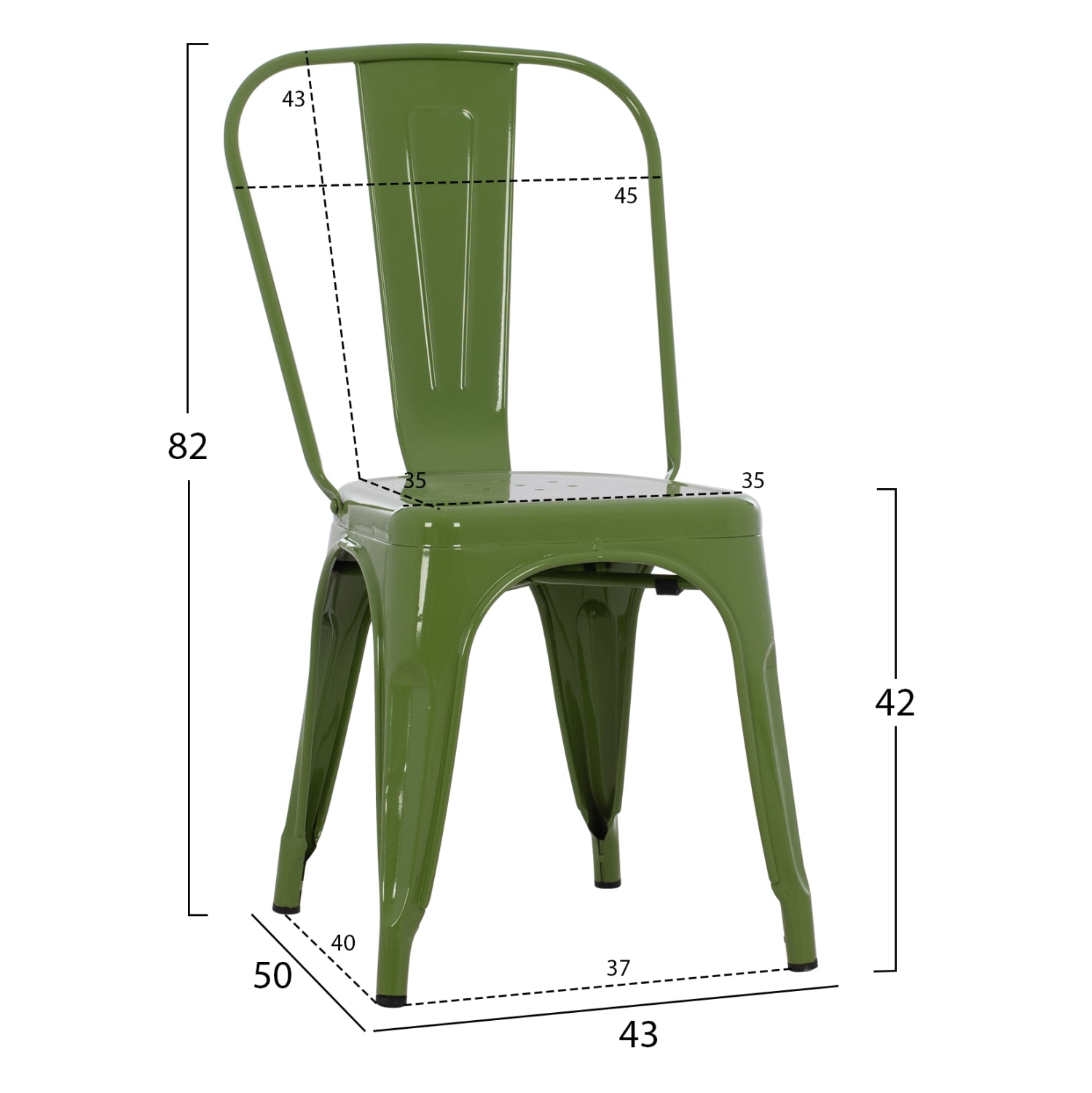 ΚΑΡΕΚΛΑ ΜΕΤΑΛΛΙΚΗ MELITA ΣΕ LIGHT OLIVE GREEN 43x50x82Y εκ. HM8641.13 - Pakobazaar
