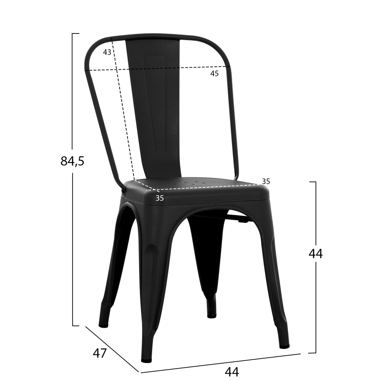 ΚΑΡΕΚΛΑ ΜΕΤΑΛΛΙΚΗ MELITA-PRO HM8641.42 ΜΑΥΡΟ ΜΑΤ 44x47x84.5Υεκ. - Pakobazaar