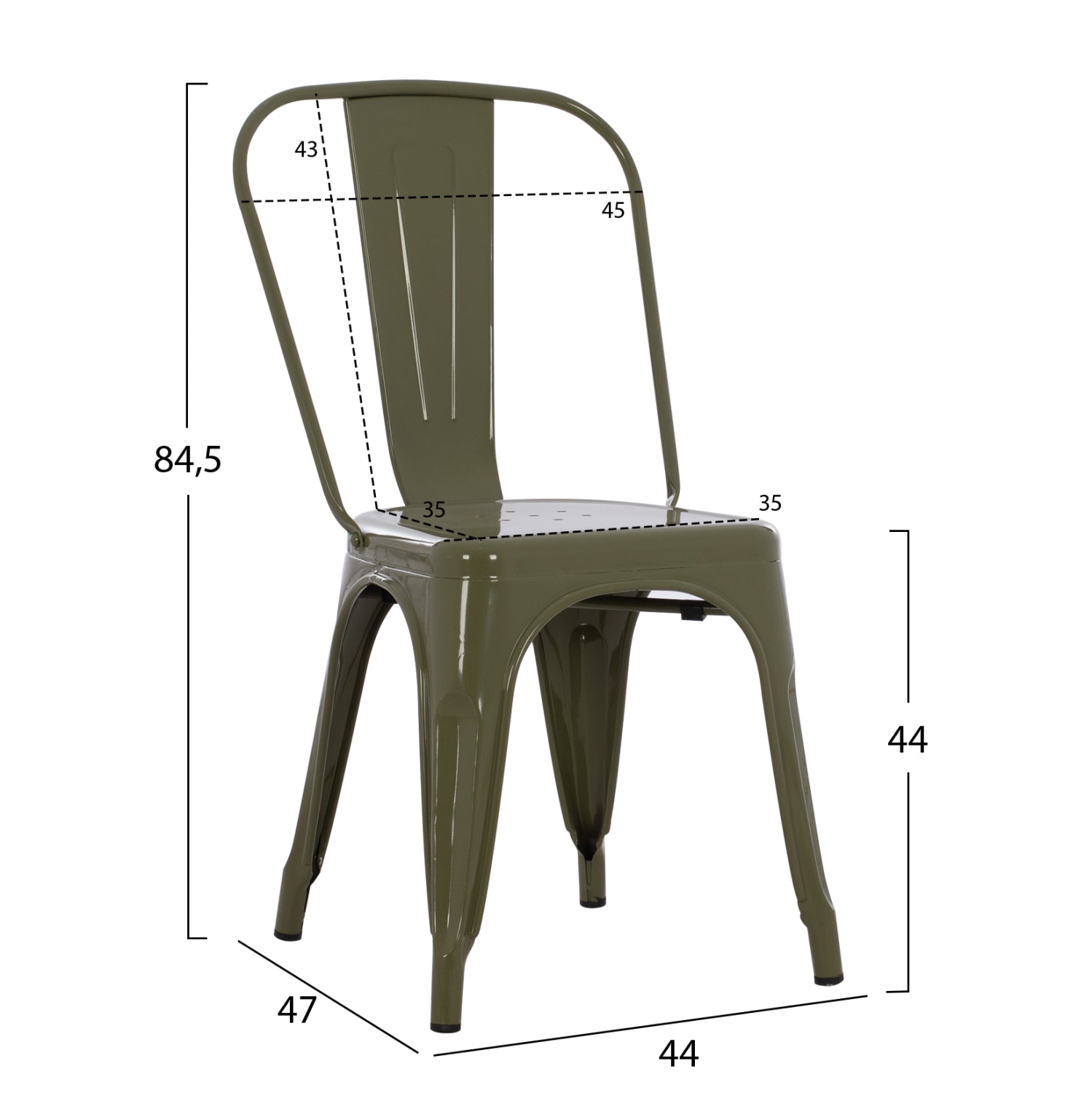 ΚΑΡΕΚΛΑ ΜΕΤΑΛΛΙΚΗ MELITA-PRO HM8641.43 ΣΕ DARK OLIVE GREEN 44x47x84.5Υεκ. - Pakobazaar