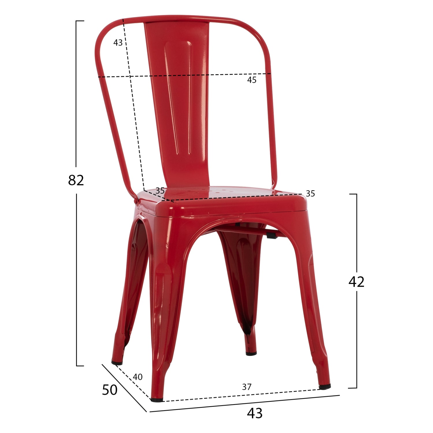 ΚΑΡΕΚΛΑ ΜΕΤΑΛΛΙΚΗ MELITA-PRO HM8641.44 ΚΟΚΚΙΝΗ 44x47x84.5Υεκ. - Pakobazaar