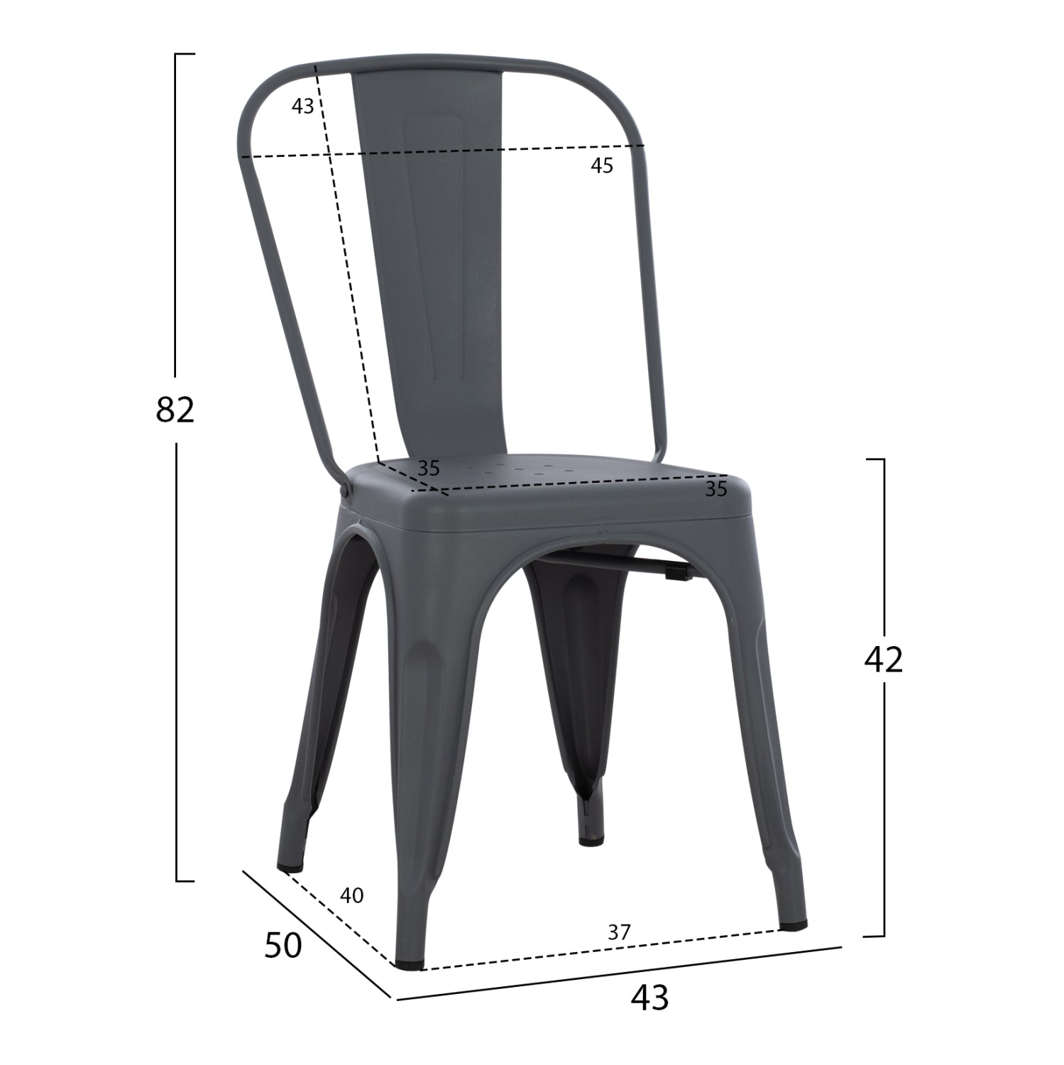 ΚΑΡΕΚΛΑ ΜΕΤΑΛΛΙΚΗ MELITA-PRO HM8641.50 ΓΚΡΙ 44x47x84.5Υεκ. - Pakobazaar
