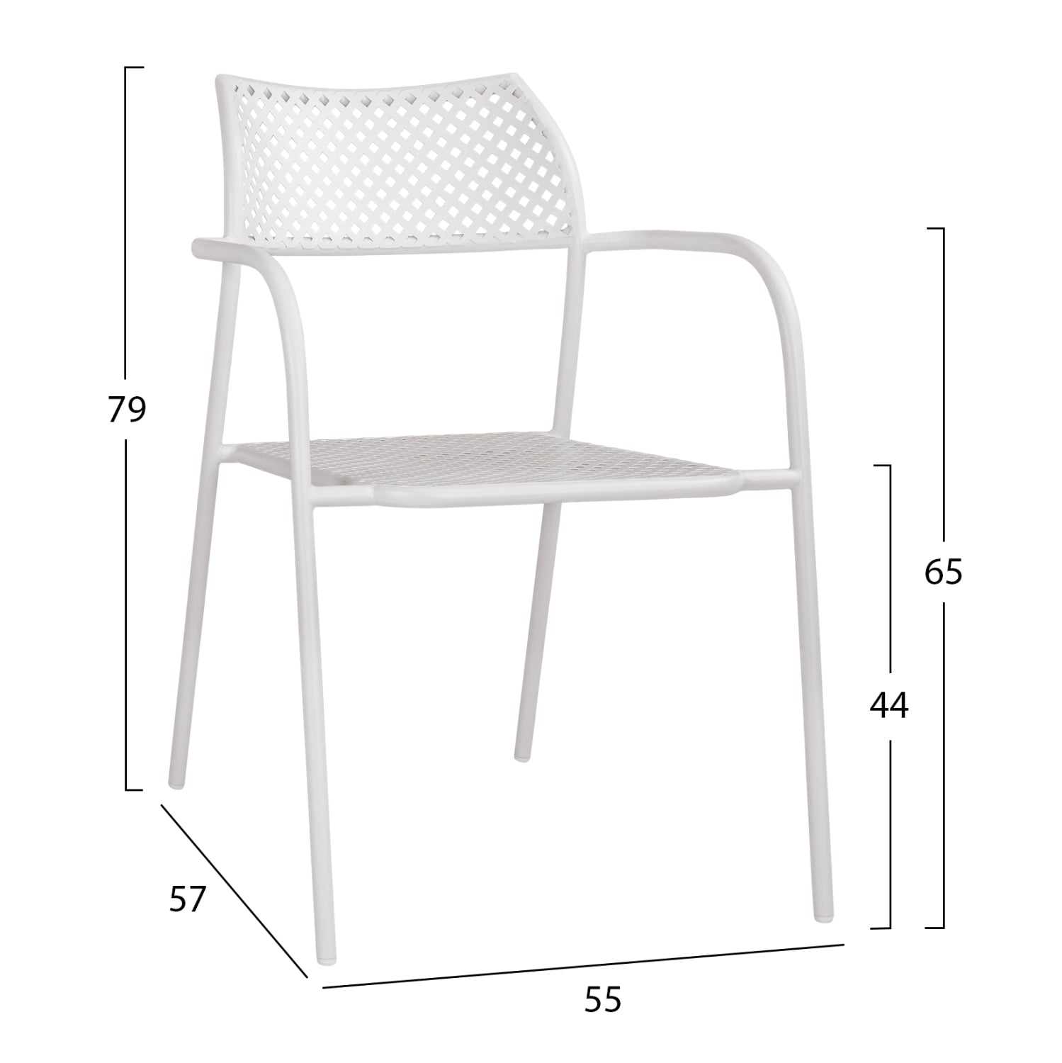ΚΑΡΕΚΛΑ ΜΕΤΑΛΛΙΚΗ ΛΕΥΚΗ THETIS HM5173.12 55x57x79 cm - Pakobazaar