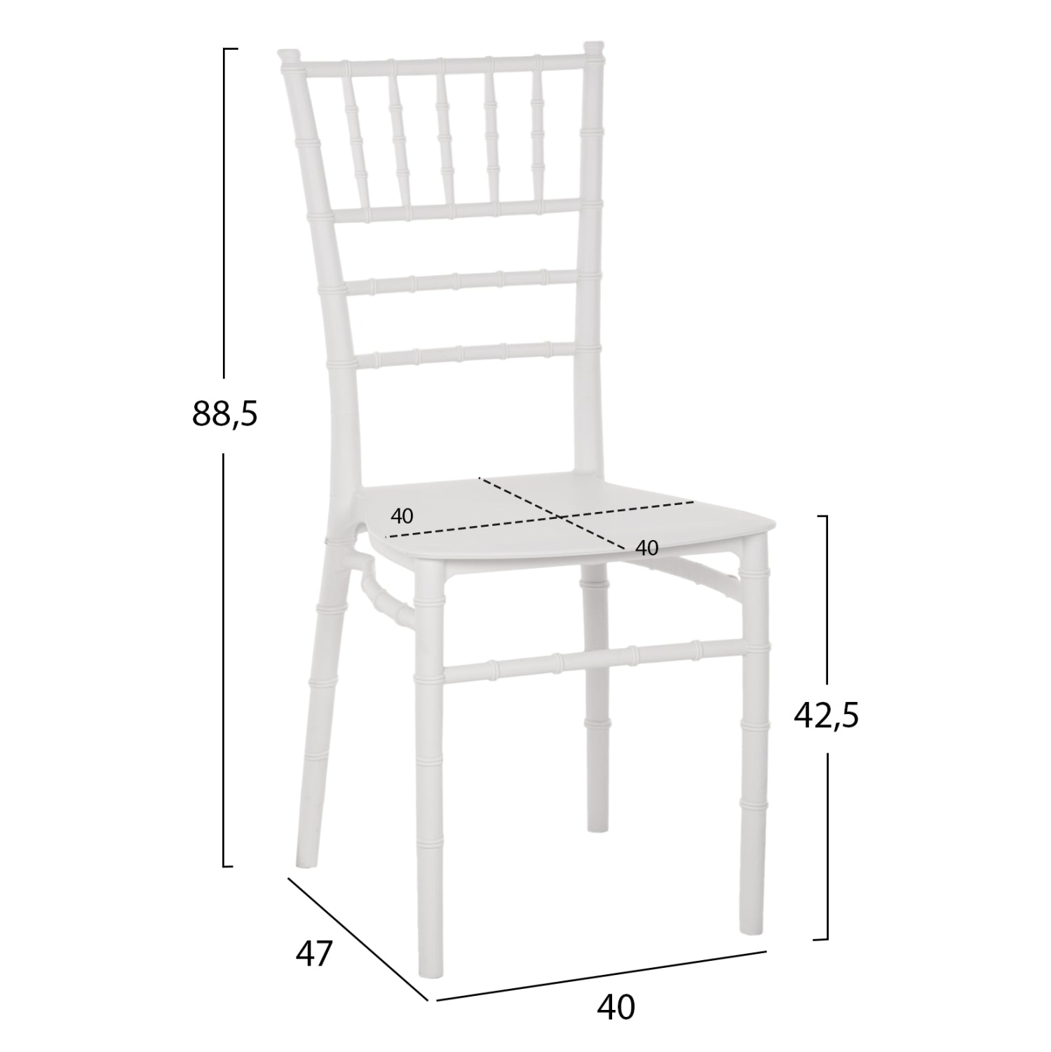 ΚΑΡΕΚΛΑ ΠΟΛΥΠΡΟΠΥΛΕΝΙΟΥ CATERING TIFFANY HM8058.31 ΛΕΥΚΟ 39x46x89Υεκ. - Pakobazaar