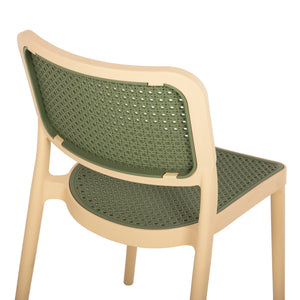 ΚΑΡΕΚΛΑ ΠΟΛΥΠΡΟΠΥΛΕΝΙΟΥ MEKO HM5934.04 ΜΠΕΖ ΜΕ OLIVE GREEN ΨΑΘΑ 41x49x102Υ εκ. - Pakobazaar