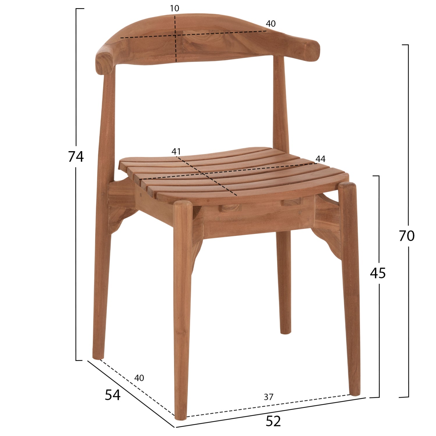 ΚΑΡΕΚΛΑ ΤΡΑΠΕΖΑΡΙΑΣ ΕΞ.ΧΩΡΟΥ DONNY HM6378 ΞΥΛΟ TEAK 52x54x74Υεκ. - Pakobazaar
