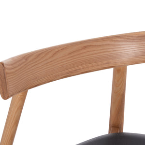 KΑΡΕΚΛΑ ΤΡΑΠΕΖΑΡΙΑΣ SEKAN HM18245.04 RUBBERWOOD-ΜΑΥΡΟ PU 60x54x72Υεκ - Pakobazaar