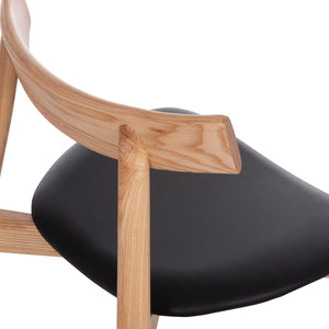 KΑΡΕΚΛΑ ΤΡΑΠΕΖΑΡΙΑΣ SEKAN HM18245.04 RUBBERWOOD-ΜΑΥΡΟ PU 60x54x72Υεκ - Pakobazaar