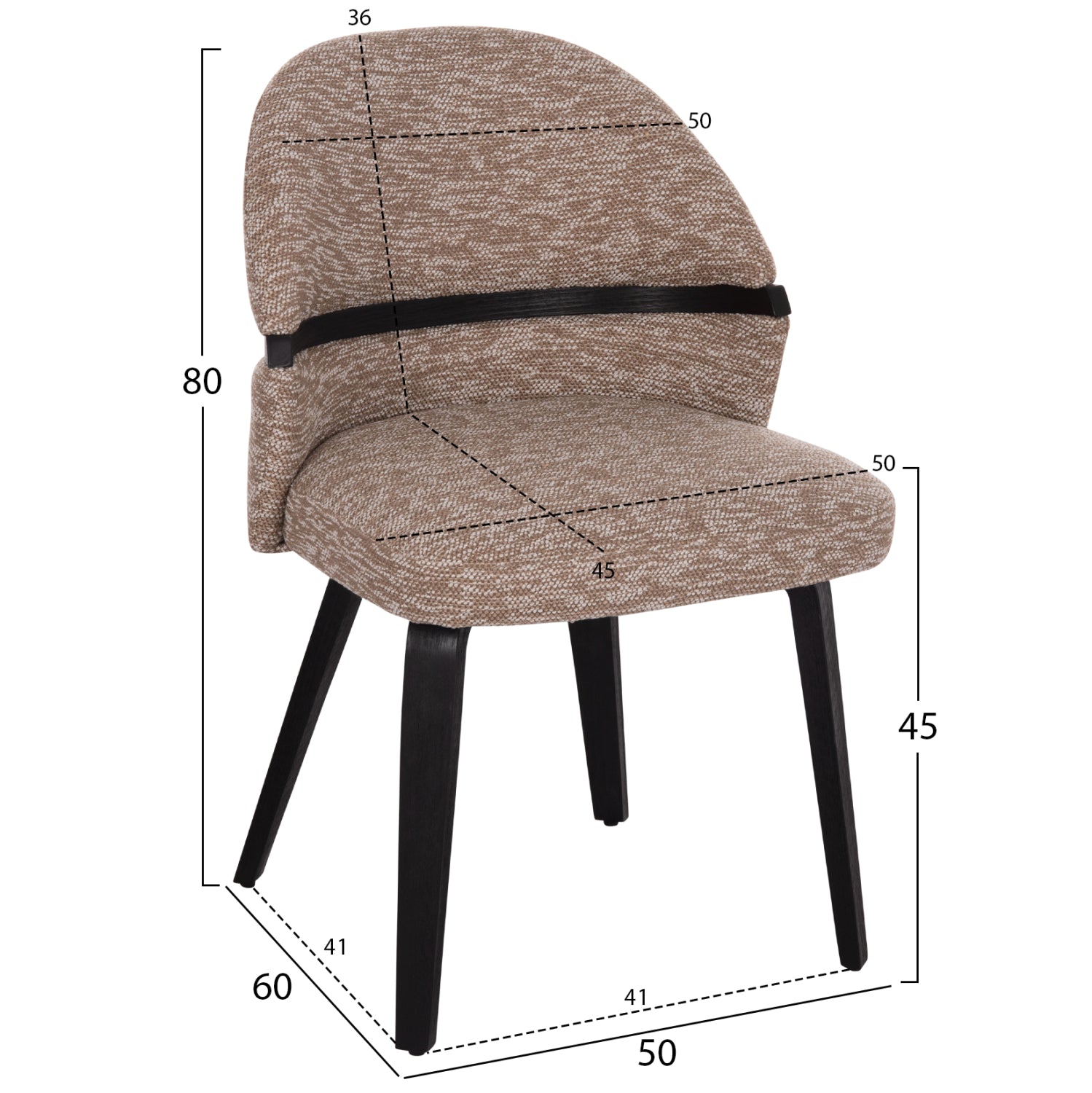ΚΑΡΕΚΛΑ ΤΡΑΠΕΖΑΡΙΑΣ DEKKER HM18249.03 PLYWOOD ΜΑΥΡΟ--ΥΦΑΣΜΑ ΚΑΦΕ 50x60x80Υεκ. - Pakobazaar