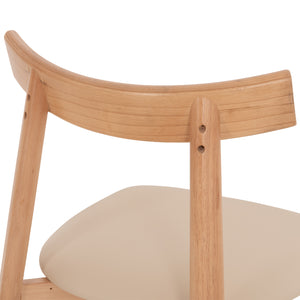 KΑΡΕΚΛΑ ΤΡΑΠΕΖΑΡΙΑΣ OSORIO HM18335.11 RUBBERWOOD ΦΥΣΙΚΟ-ΕΚΡΟΥ PU 51x55x74Υεκ - Pakobazaar