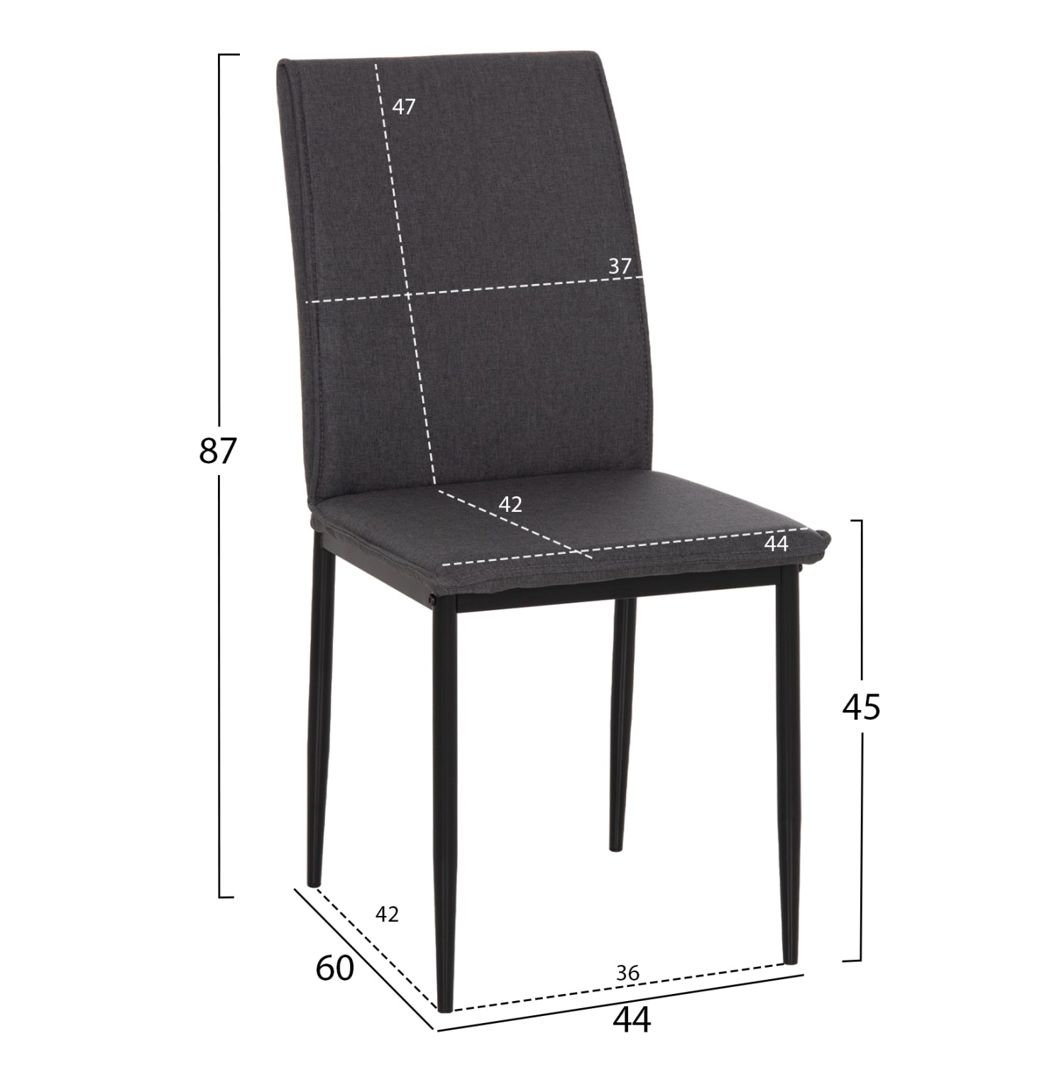 ΚΑΡΕΚΛΑ ΤΡΑΠΕΖΑΡΙΑΣ PERKY HM18347.01 ΓΚΡΙ ΥΦΑΣΜΑ-ΜΕΤΑΛ. ΠΟΔΙΑ ΜΑΥΡΑ 44x60x87Υεκ - Pakobazaar