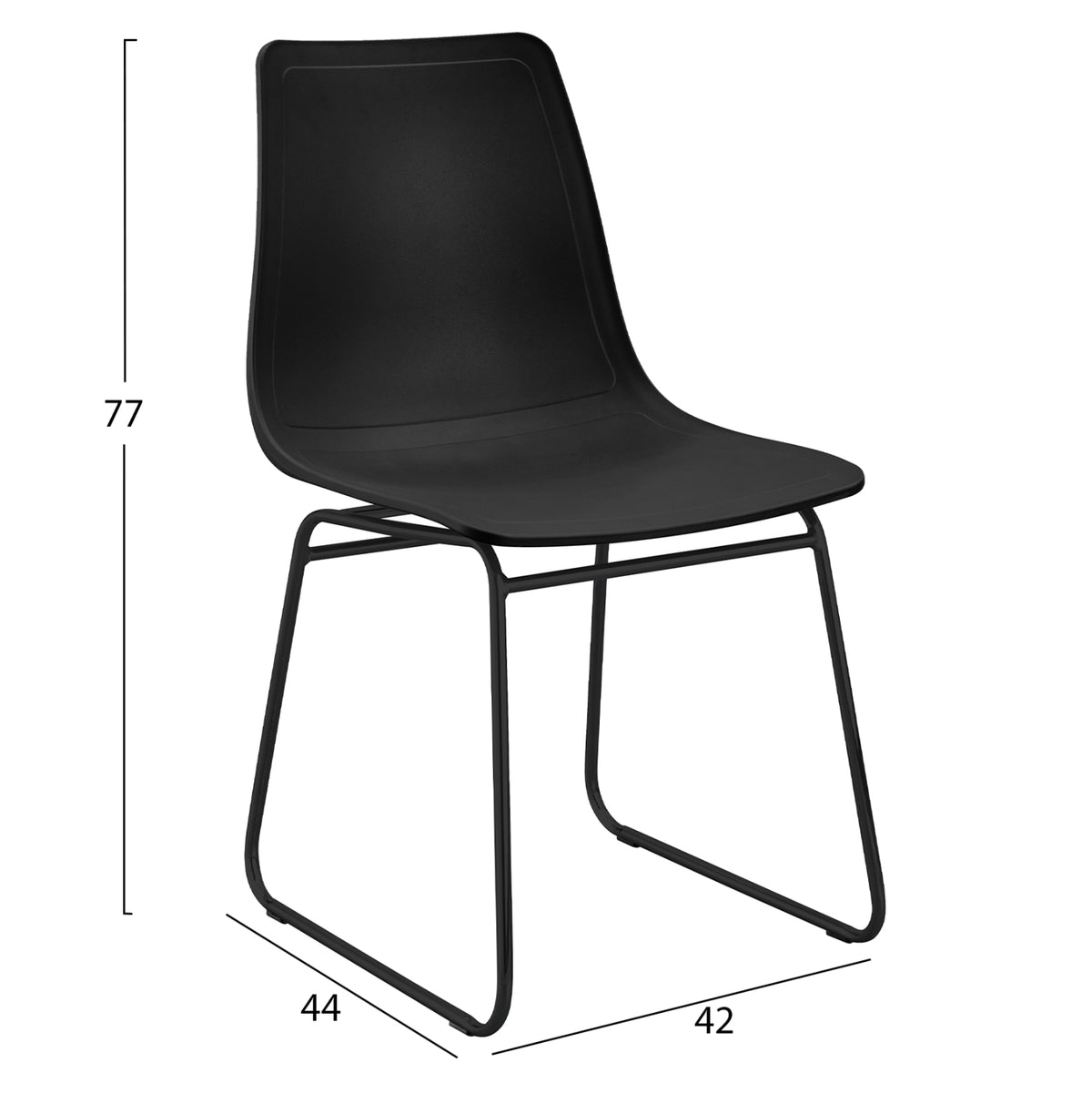 ΚΑΡΕΚΛΑ ΤΡΑΠΕΖΑΡΙΑΣ HYGGE HM18484.02 ΠΟΛΥΠΡΟΠΥΛΕΝΙΟ & ΜΕΤΑΛΛΟ ΣΕ ΜΑΥΡΟ 42x44x77Υεκ - Pakobazaar