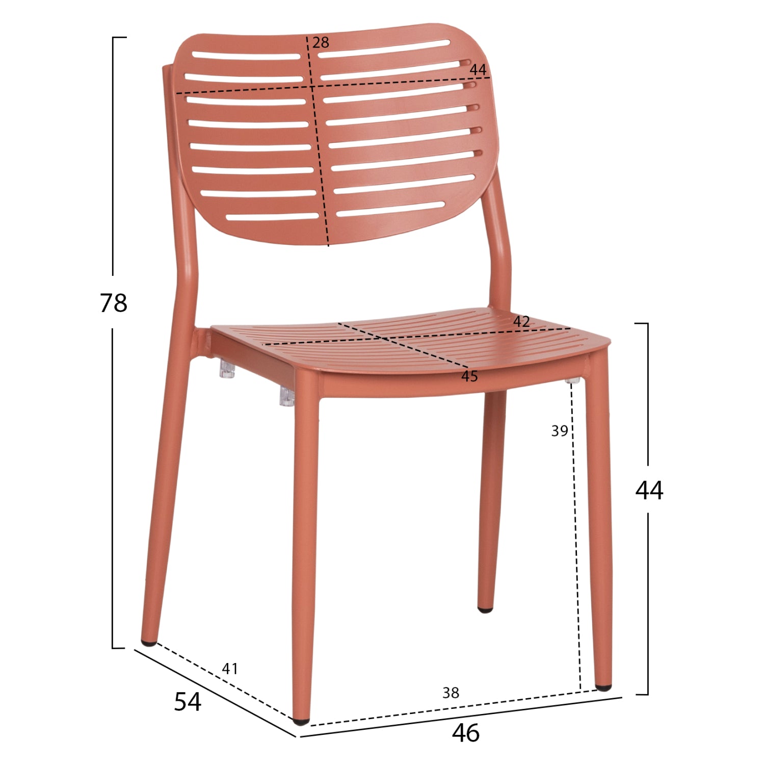 ΚΑΡΕΚΛΑ ΤΡΑΠΕΖΑΡΙΑΣ HILLIARD HM6645.08 ΑΛΟΥΜΙΝΙΟ ΣΕ TERRACOTTA 46x54x78Υεκ - Pakobazaar