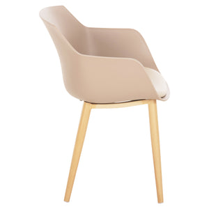 ΚΑΡΕΚΛΑ ΤΡΑΠΕΖΑΡΙΑΣ LUCIE HM8242.11 CAPUCCINO PP-ΜΕΤΑΛ. ΠΟΔΙΑ ΟΨΗ ΞΥΛΟΥ 56x55,5x80Υεκ - Pakobazaar