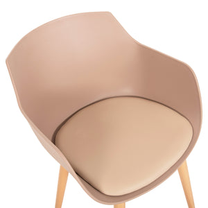 ΚΑΡΕΚΛΑ ΤΡΑΠΕΖΑΡΙΑΣ LUCIE HM8242.11 CAPUCCINO PP-ΜΕΤΑΛ. ΠΟΔΙΑ ΟΨΗ ΞΥΛΟΥ 56x55,5x80Υεκ - Pakobazaar