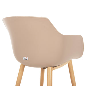 ΚΑΡΕΚΛΑ ΤΡΑΠΕΖΑΡΙΑΣ LUCIE HM8242.11 CAPUCCINO PP-ΜΕΤΑΛ. ΠΟΔΙΑ ΟΨΗ ΞΥΛΟΥ 56x55,5x80Υεκ - Pakobazaar