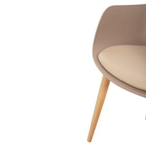 ΚΑΡΕΚΛΑ ΤΡΑΠΕΖΑΡΙΑΣ LUCIE HM8242.11 CAPUCCINO PP-ΜΕΤΑΛ. ΠΟΔΙΑ ΟΨΗ ΞΥΛΟΥ 56x55,5x80Υεκ - Pakobazaar