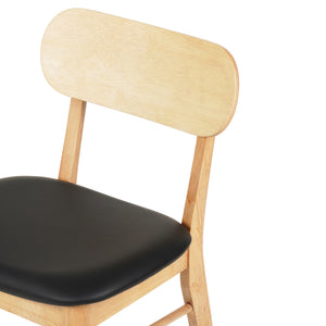 KΑΡΕΚΛΑ ΤΡΑΠΕΖΑΡΙΑΣ SEKOR HM9945.01 RUBBERWOOD-ΜΑΥΡΟ PU 50x50x80Υεκ. - Pakobazaar