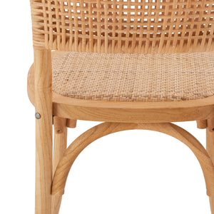 ΚΑΡΕΚΛΑ ΞΥΛΙΝΗ LIBERTY ΜΕ ΠΛΕΞΗ RATTAN ΣΕ ΦΥΣΙΚΗ ΑΠΟΧΡΩΣΗ HM8752.01 49x54x89 εκ. - Pakobazaar