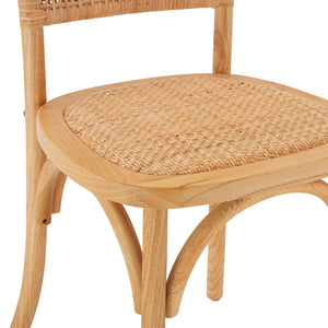 ΚΑΡΕΚΛΑ ΞΥΛΙΝΗ LIBERTY ΜΕ ΠΛΕΞΗ RATTAN ΣΕ ΦΥΣΙΚΗ ΑΠΟΧΡΩΣΗ HM8752.01 49x54x89 εκ. - Pakobazaar