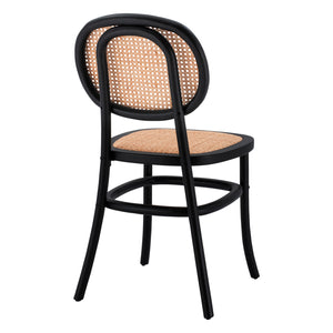 ΚΑΡΕΚΛΑ ΞΥΛΙΝΗ PENNY ΜΕ ΠΛΕΞΗ RATTAN ΣΕ ΜΑΥΡΗ ΑΠΟΧΡΩΣΗ HM8747 44x51x87 εκ. - Pakobazaar