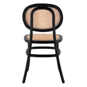 ΚΑΡΕΚΛΑ ΞΥΛΙΝΗ PENNY ΜΕ ΠΛΕΞΗ RATTAN ΣΕ ΜΑΥΡΗ ΑΠΟΧΡΩΣΗ HM8747 44x51x87 εκ. - Pakobazaar