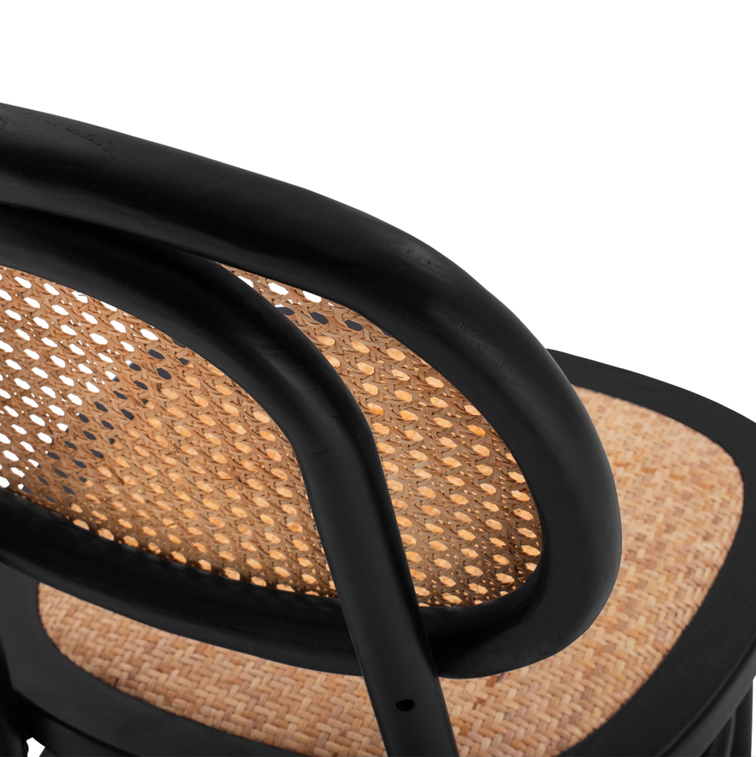 ΚΑΡΕΚΛΑ ΞΥΛΙΝΗ PENNY ΜΕ ΠΛΕΞΗ RATTAN ΣΕ ΜΑΥΡΗ ΑΠΟΧΡΩΣΗ HM8747 44x51x87 εκ. - Pakobazaar