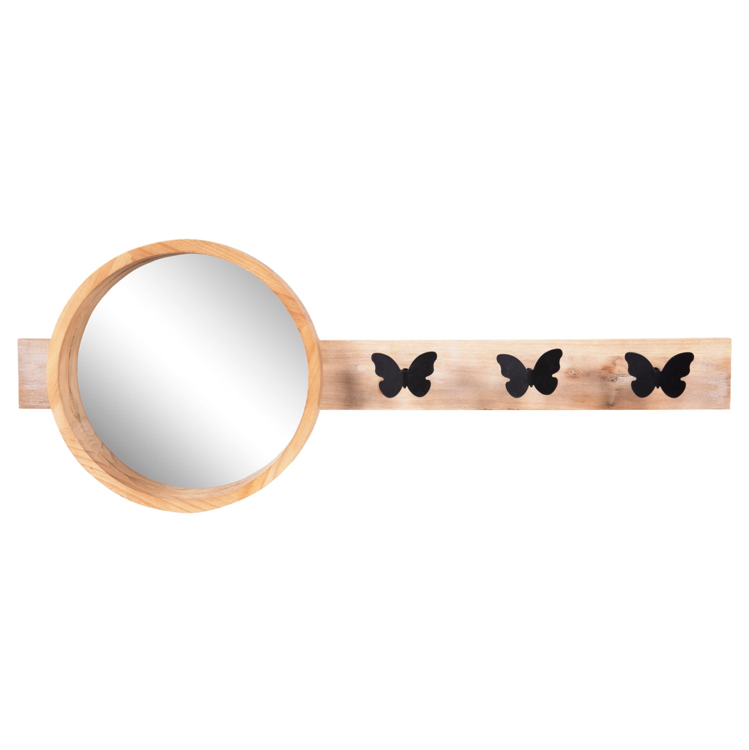 ΚΑΘΡΕΠΤΗΣ ΤΟΙΧΟΥ ΣΤΡΟΓΓΥΛΟΣ SCUTTLE HM4222 FIR WOOD&MDF-BLACK METAL 80x6,5x30,5Υεκ. - Pakobazaar