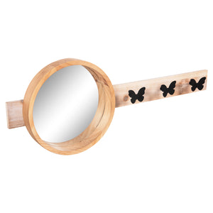 ΚΑΘΡΕΠΤΗΣ ΤΟΙΧΟΥ ΣΤΡΟΓΓΥΛΟΣ SCUTTLE HM4222 FIR WOOD&MDF-BLACK METAL 80x6,5x30,5Υεκ. - Pakobazaar