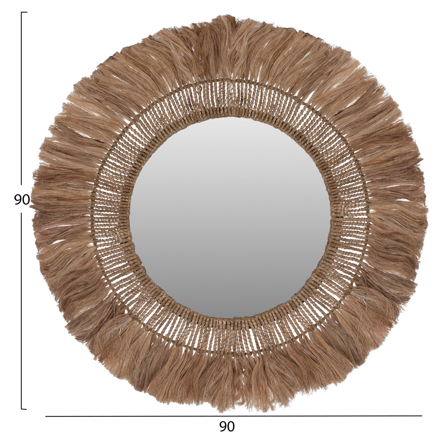 ΚΑΘΡΕΠΤΗΣ ΤΟΙΧΟΥ ΣΤΡΟΓΓΥΛΟΣ ΜΕ ΙΝΕΣ ΑΜΠΑΚΑ ΣΕ ΧΡΩΜΑ ΦΥΣΙΚΟ 90x4x90Υεκ.HM7736 - Pakobazaar