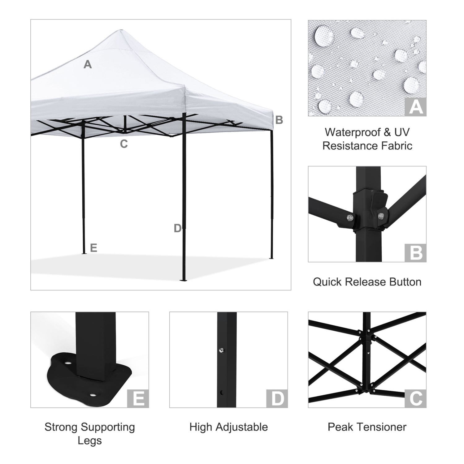 ΚΙΟΣΚΙ/GAZEBO MATTHEW HM6310 ΠΤΥΣΣΟΜΕΝΟ-ΣΚΕΛΕΤΟΣ ΜΕΤΑΛ.ΜΑΥΡΟΣ-ΛΕΥΚΟ ΥΦΑΣΜΑ 3x3x3,10Yμ - Pakobazaar