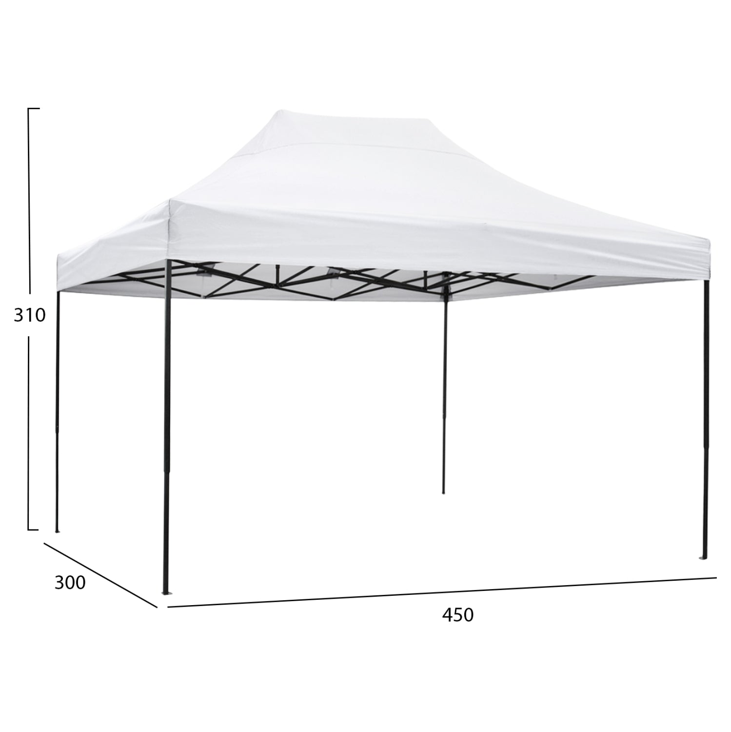 ΚΙΟΣΚΙ/GAZEBO MATTHEW HM6311 ΠΤΥΣΣΟΜΕΝΟ-ΣΚΕΛΕΤΟΣ ΜΕΤΑΛ.ΜΑΥΡΟΣ-ΛΕΥΚΟ ΥΦΑΣΜΑ 3x4,5x3,10Yμ - Pakobazaar