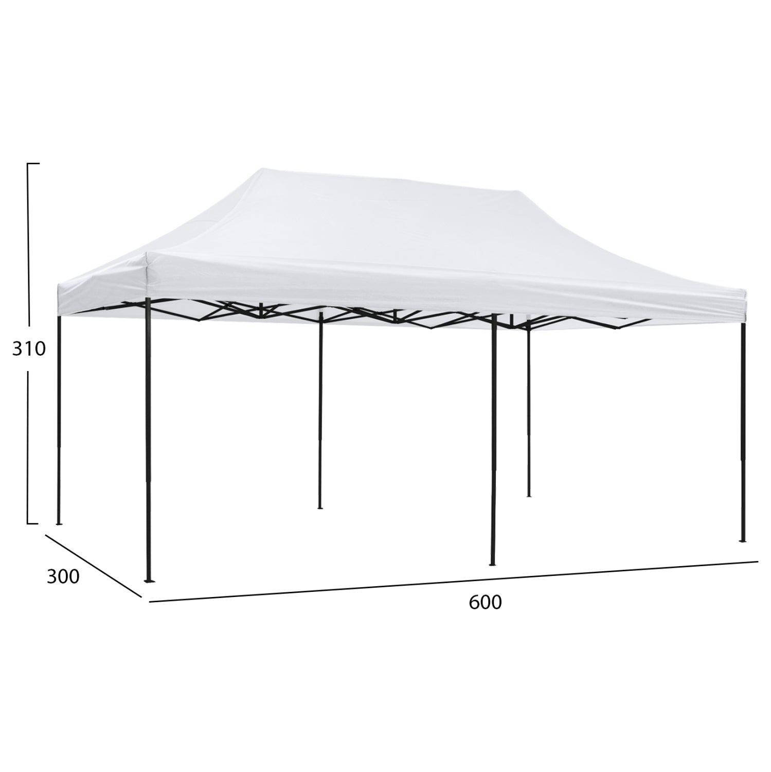 ΚΙΟΣΚΙ/GAZEBO MATTHEW HM6312 ΠΤΥΣΣΟΜΕΝΟ-ΣΚΕΛΕΤΟΣ ΜΕΤΑΛ.ΜΑΥΡΟΣ-ΛΕΥΚΟ ΥΦΑΣΜΑ 3x6x3,10Yμ - Pakobazaar