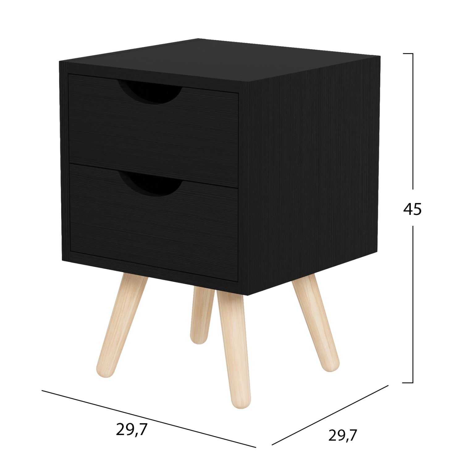 ΚΟΜΟΔΙΝΟ DINKL HM2472.02 ΜΕΛΑΜΙΝΗ-2 ΣΥΡΤΑΡΙΑ-WENGE 29,5x29,5x45Υεκ - Pakobazaar