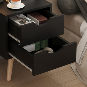 ΚΟΜΟΔΙΝΟ DINKL HM2472.02 ΜΕΛΑΜΙΝΗ-2 ΣΥΡΤΑΡΙΑ-WENGE 29,5x29,5x45Υεκ - Pakobazaar