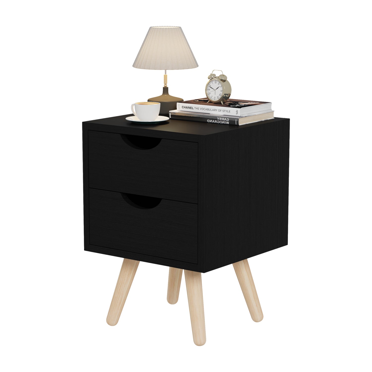 ΚΟΜΟΔΙΝΟ DINKL HM2472.02 ΜΕΛΑΜΙΝΗ-2 ΣΥΡΤΑΡΙΑ-WENGE 29,5x29,5x45Υεκ - Pakobazaar