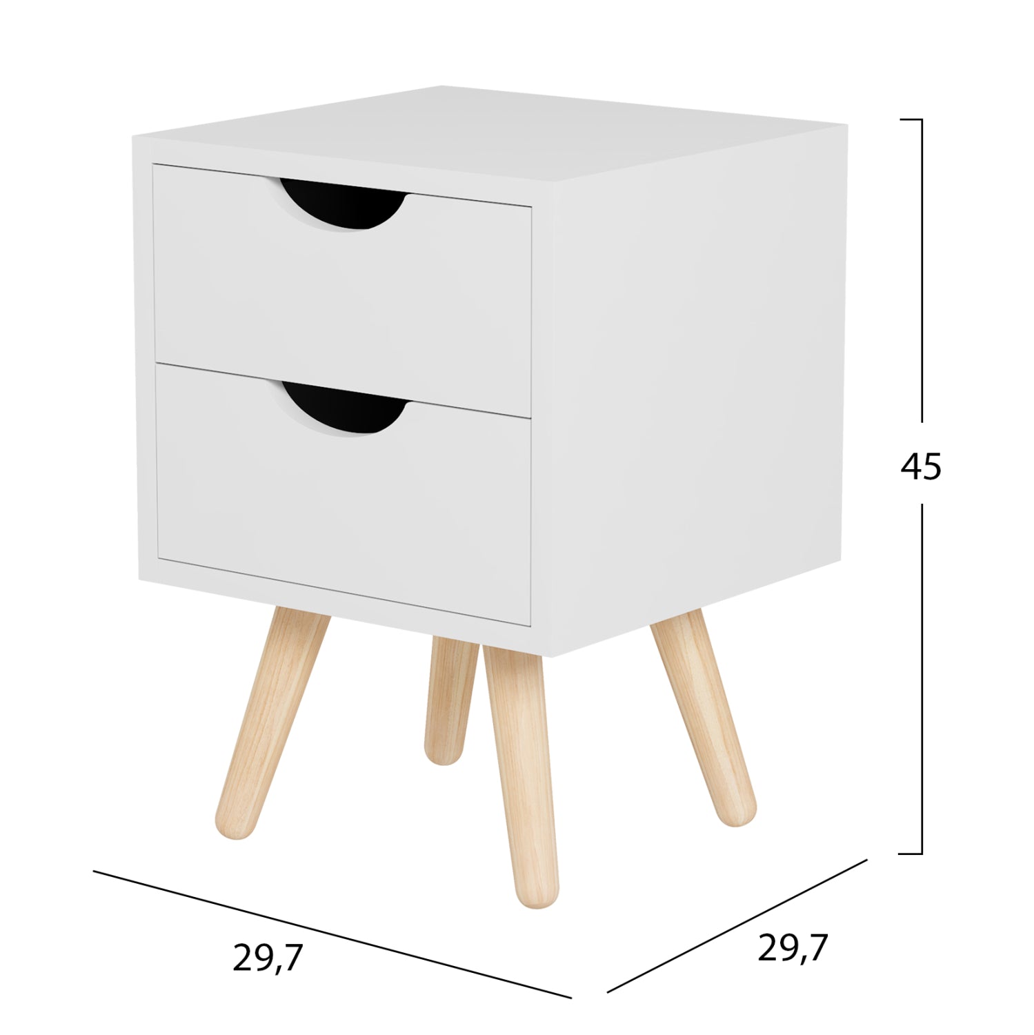 ΚΟΜΟΔΙΝΟ DINKL HM2472.03 ΜΕΛΑΜΙΝΗ-2 ΣΥΡΤΑΡΙΑ ΛΕΥΚΟ 29,7x29,7x45Υεκ - Pakobazaar