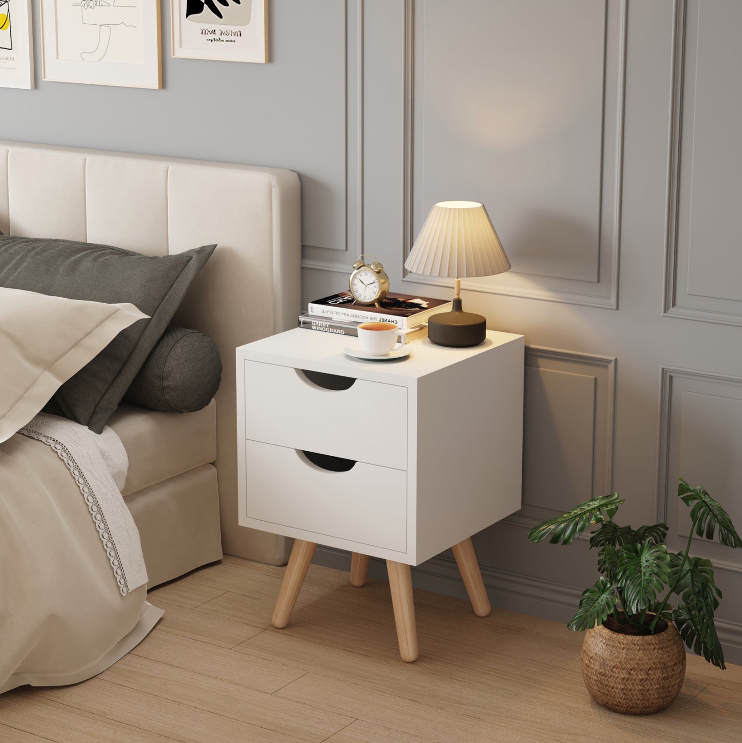 ΚΟΜΟΔΙΝΟ DINKL HM2472.03 ΜΕΛΑΜΙΝΗ-2 ΣΥΡΤΑΡΙΑ ΛΕΥΚΟ 29,7x29,7x45Υεκ - Pakobazaar