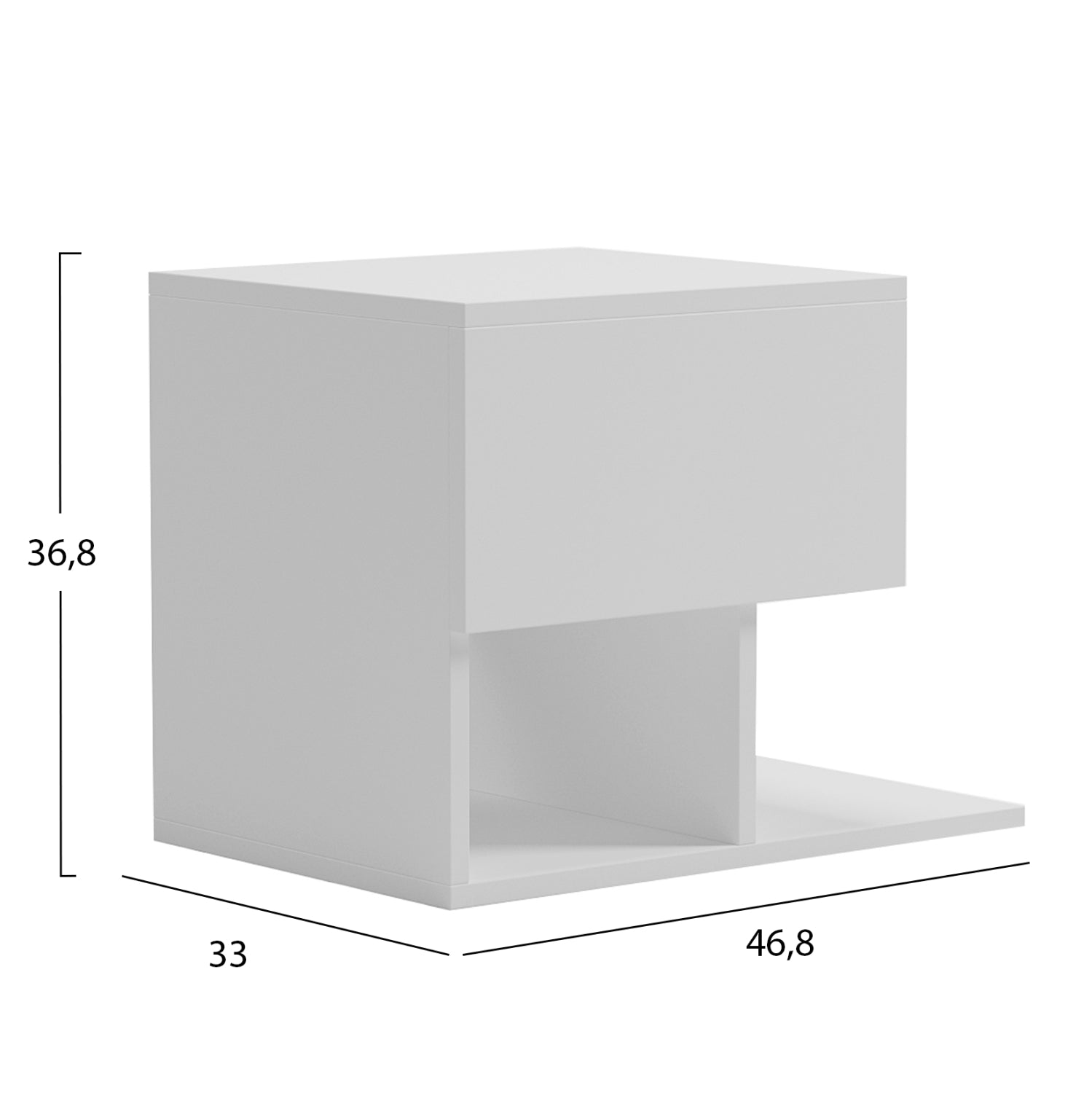 ΚΟΜΟΔΙΝΟ CASPIAN HM9071.11 ΜΕΛΑΜΙΝΗ ΣΕ ΛΕΥΚΟ 46,8x33x36,8Υεκ - Pakobazaar
