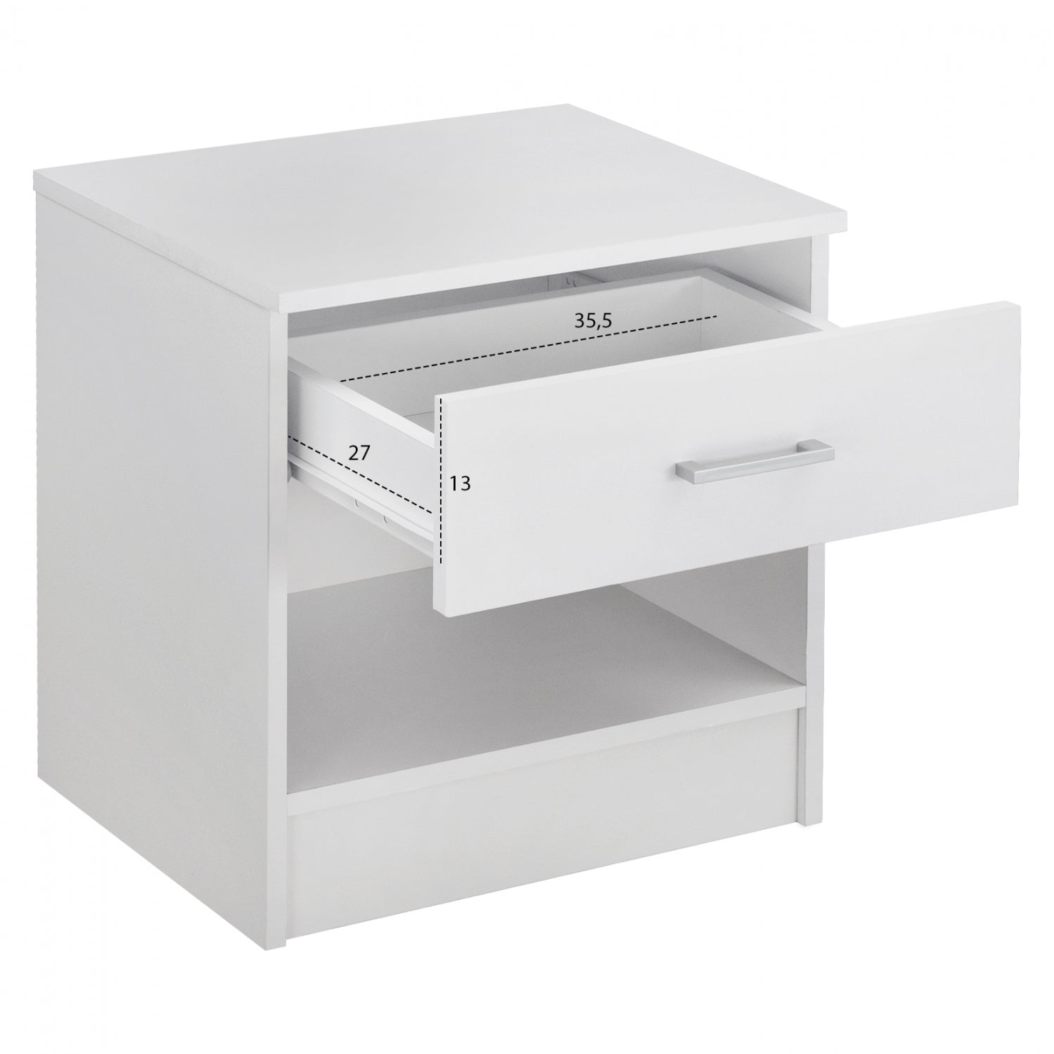 ΚΟΜΟΔΙΝΟ ΜΕ 1 ΣΥΡΤΑΡΙ LANEY ΛΕΥΚΟ HM2345.05 45x35,5x47 εκ. - Pakobazaar