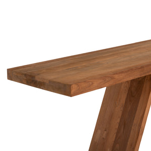 ΚΟΝΣΟΛΑ ΑΠΟ ΞΥΛΟ ΤΕΑΚ ΦΥΣΙΚΟ ΧΡΩΜΑ HM9555 220x50x90Υεκ. - Pakobazaar