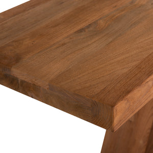 ΚΟΝΣΟΛΑ ΑΠΟ ΞΥΛΟ ΤΕΑΚ ΦΥΣΙΚΟ ΧΡΩΜΑ HM9555 220x50x90Υεκ. - Pakobazaar