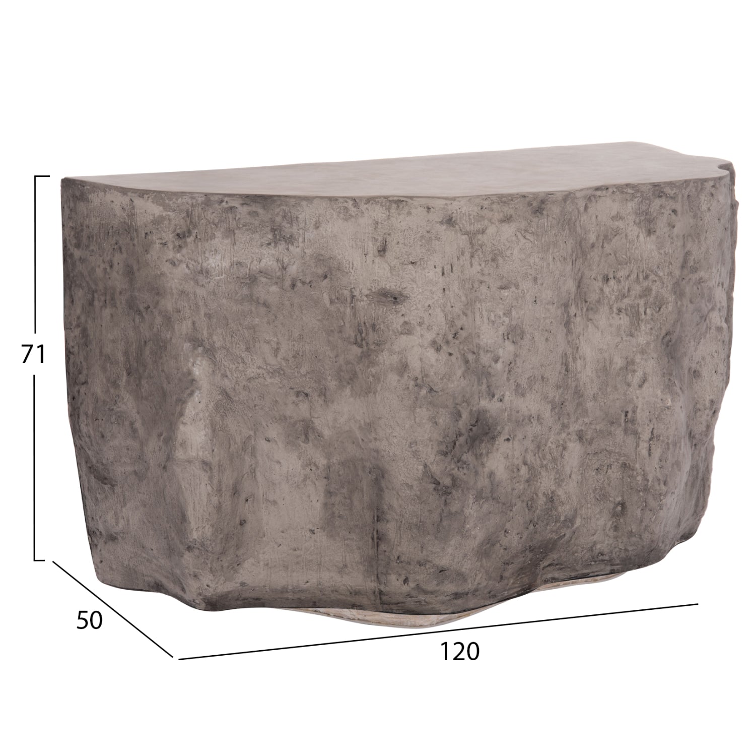 ΚΟΝΣΟΛΑ ΒΡΑΧΟΣ INTERON HM18152.03 FIBER CEMENT ΣΕ ΓΚΡΙ--120x50x71Υεκ. - Pakobazaar